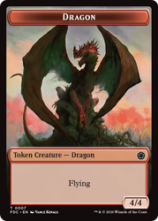 Dragon (0007) // Treasure Double-Sided Token [Foundations Commander Tokens] Magic: The Gathering