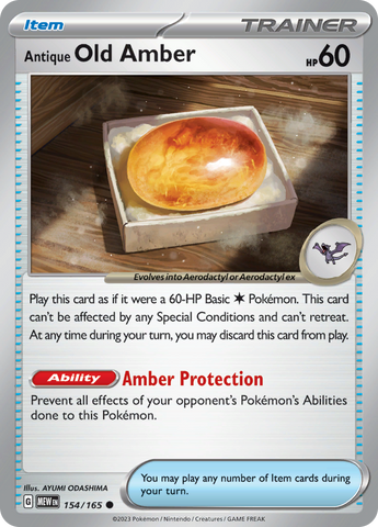 Antique Old Amber (154/165) [Scarlet & Violet 151] Pokémon