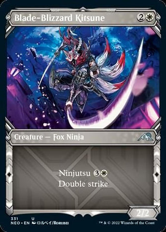 Blade-Blizzard Kitsune (Showcase Ninja) [Kamigawa: Neon Dynasty] Magic: The Gathering