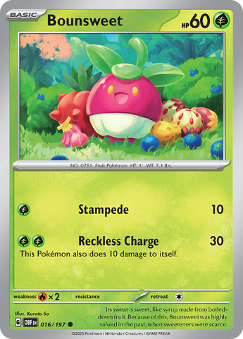 Bounsweet (016/197) [Scarlet & Violet: Obsidian Flames] Pokémon