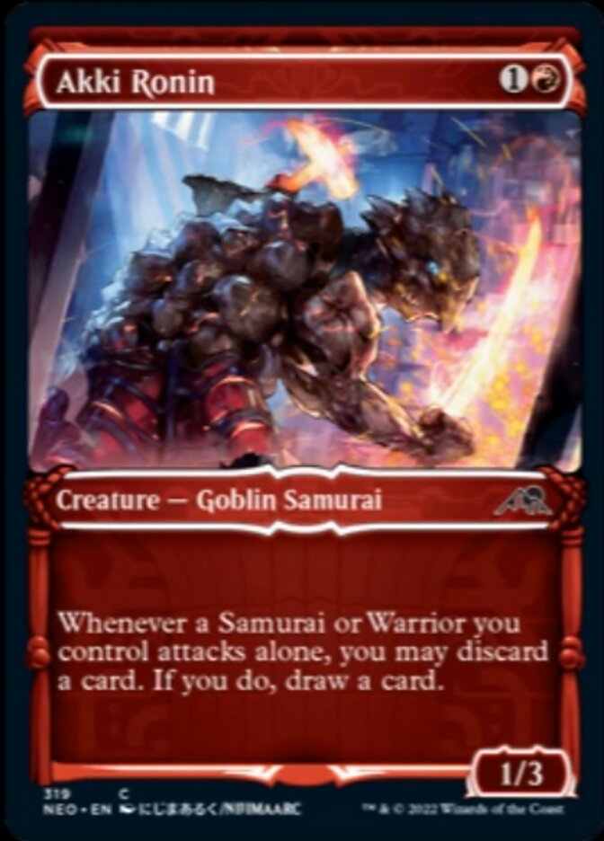 Akki Ronin (Showcase Samurai) [Kamigawa: Neon Dynasty] Magic: The Gathering