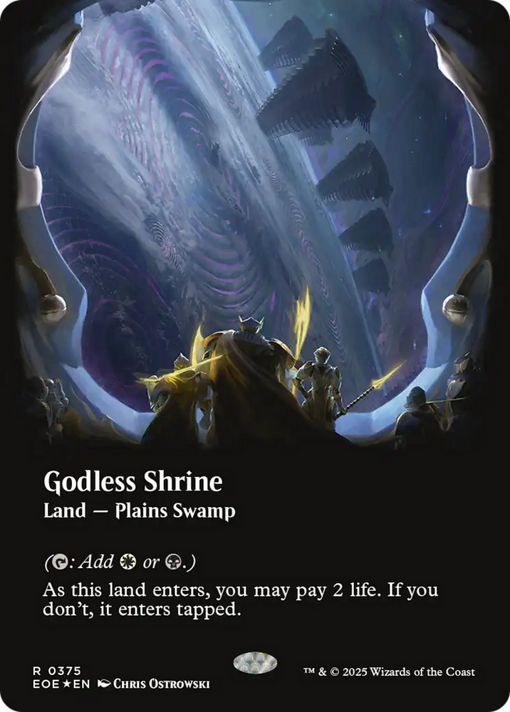 Godless Shrine (Borderless) (Galaxy Foil) [Edge of Eternities] Magic: The Gathering