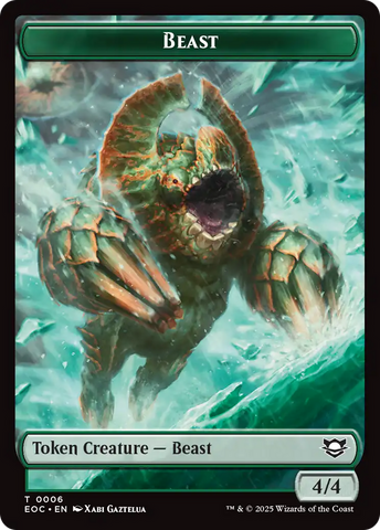 Beast (0006) // Elemental (0007) Double-Sided Token [Edge of Eternities Commander Tokens] Magic: The Gathering