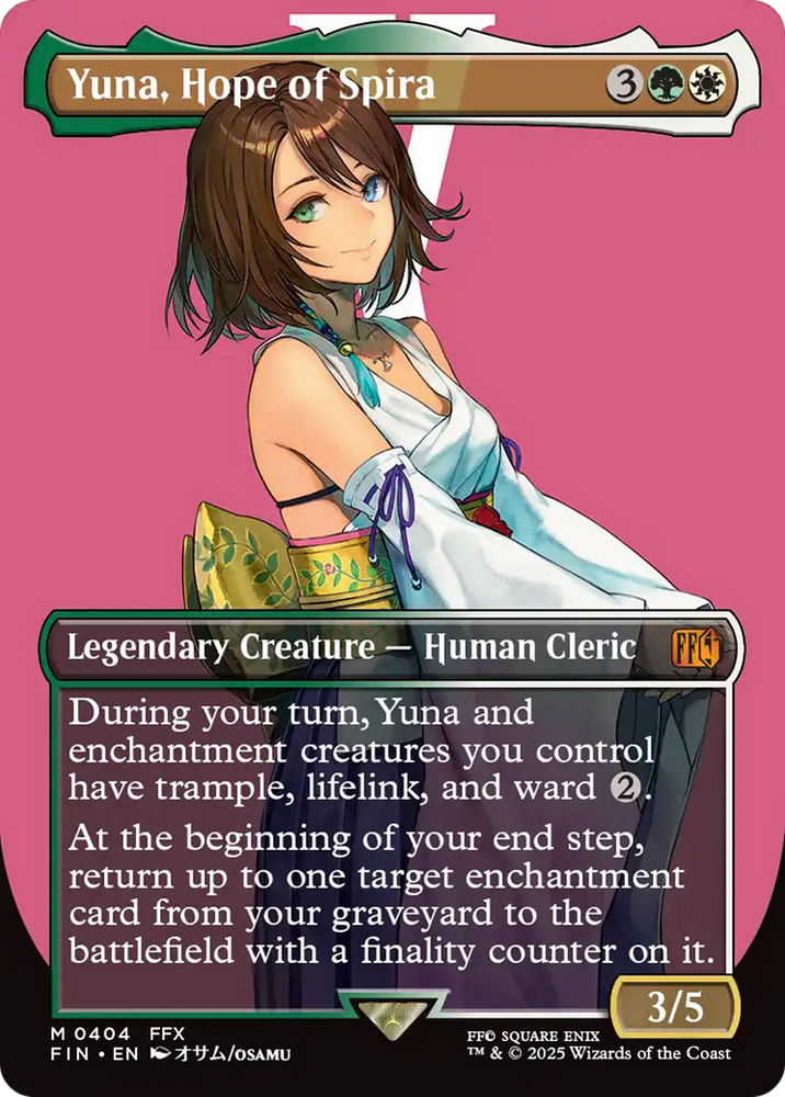Yuna, Hope of Spira (Borderless) [FINAL FANTASY] Magic: The Gathering