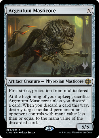 Argentum Masticore (Promo Pack) [Phyrexia: All Will Be One Promos] Magic: The Gathering