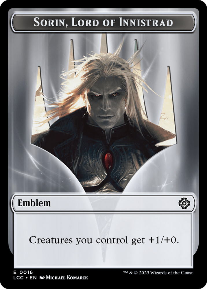 Emblem - Sorin, Lord of Innistrad // Vampire (0004) Double-Sided Token [The Lost Caverns of Ixalan Commander Tokens] Magic: The Gathering