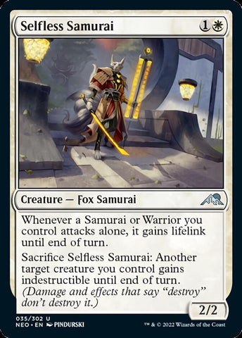 Selfless Samurai [Kamigawa: Neon Dynasty] Magic: The Gathering