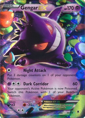 Gengar EX (34/119) (Jumbo Card) [XY: Phantom Forces] Pokémon