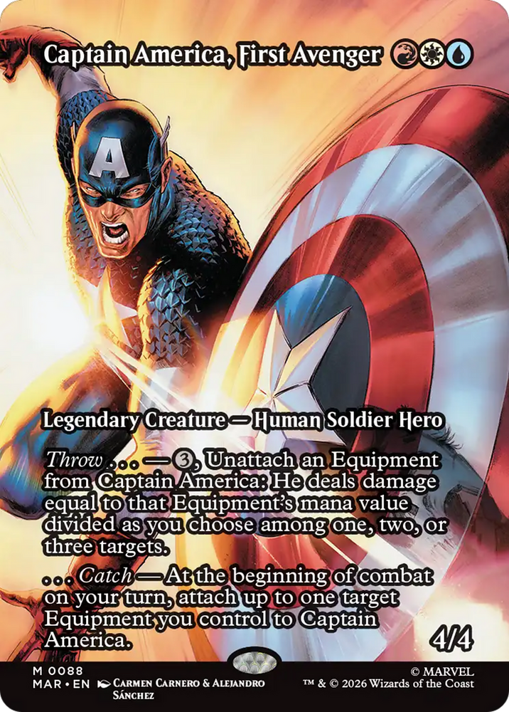 Captain America, First Avenger (Borderless) [Marvel Universe: Eternal-Legal] Magic: The Gathering