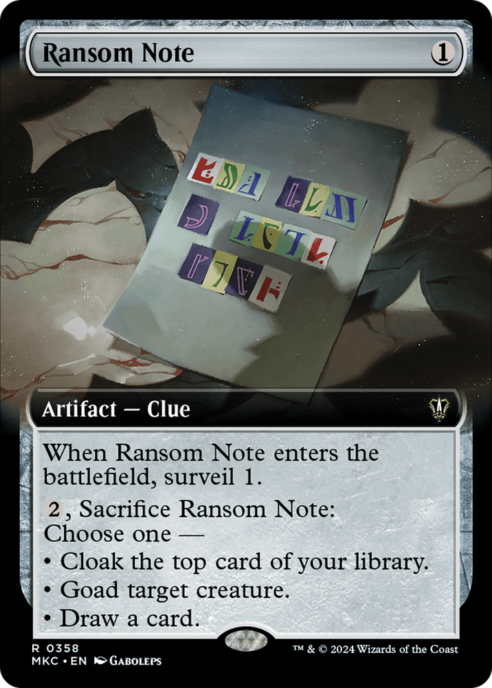 Ransom Note (0358) (Extended Art) [Murders at Karlov Manor Commander] Magic: The Gathering