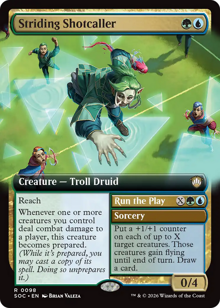 Striding Shotcaller (Extended Art) [Secrets of Strixhaven Commander] Magic: The Gathering