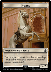 Horse // Cyberman Double-Sided Token [Doctor Who Tokens] Magic: The Gathering