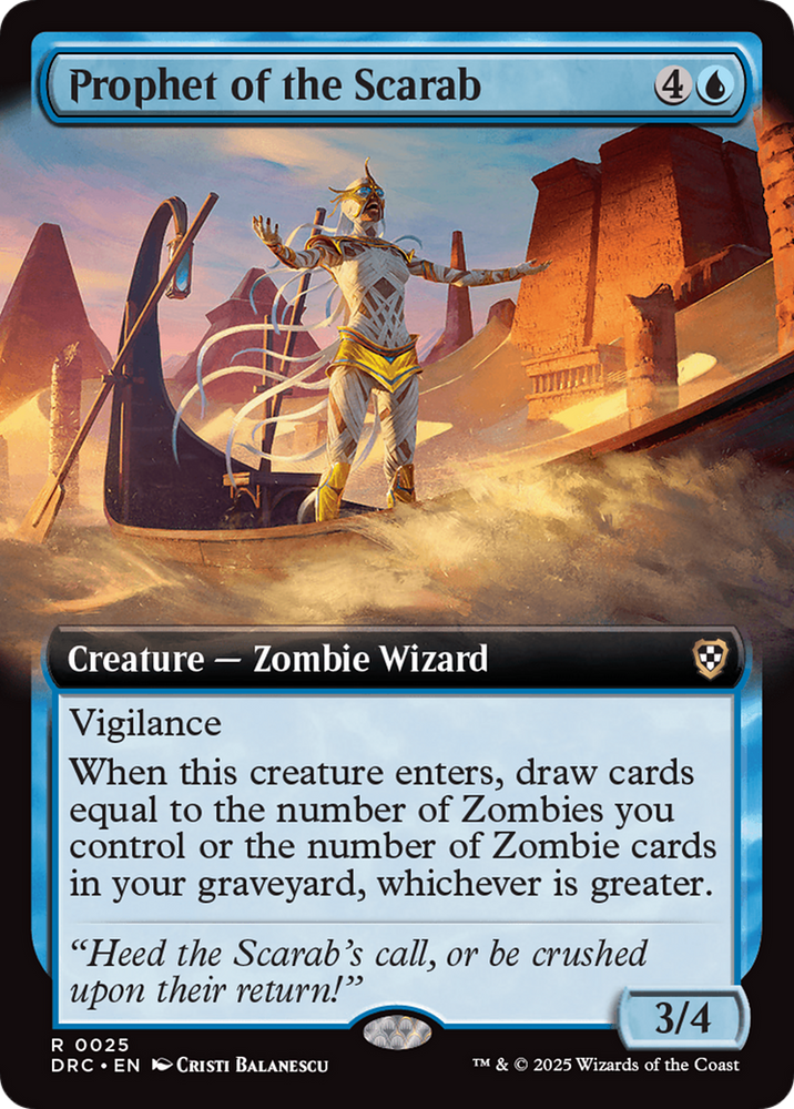 Prophet of the Scarab (Extended Art) [Aetherdrift Commander] Magic: The Gathering
