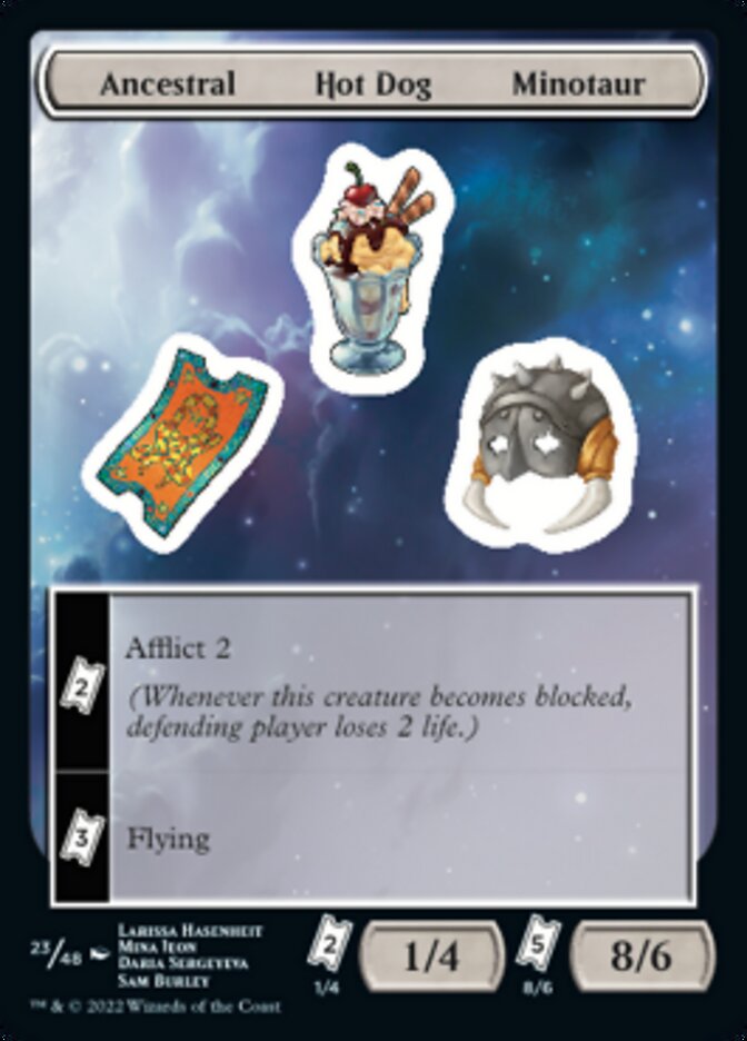 Ancestral Hot Dog Minotaur [Unfinity Stickers] Magic: The Gathering
