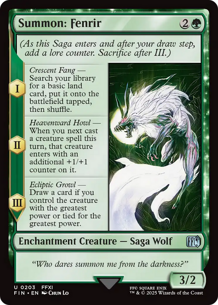 Summon: Fenrir [FINAL FANTASY] Magic: The Gathering