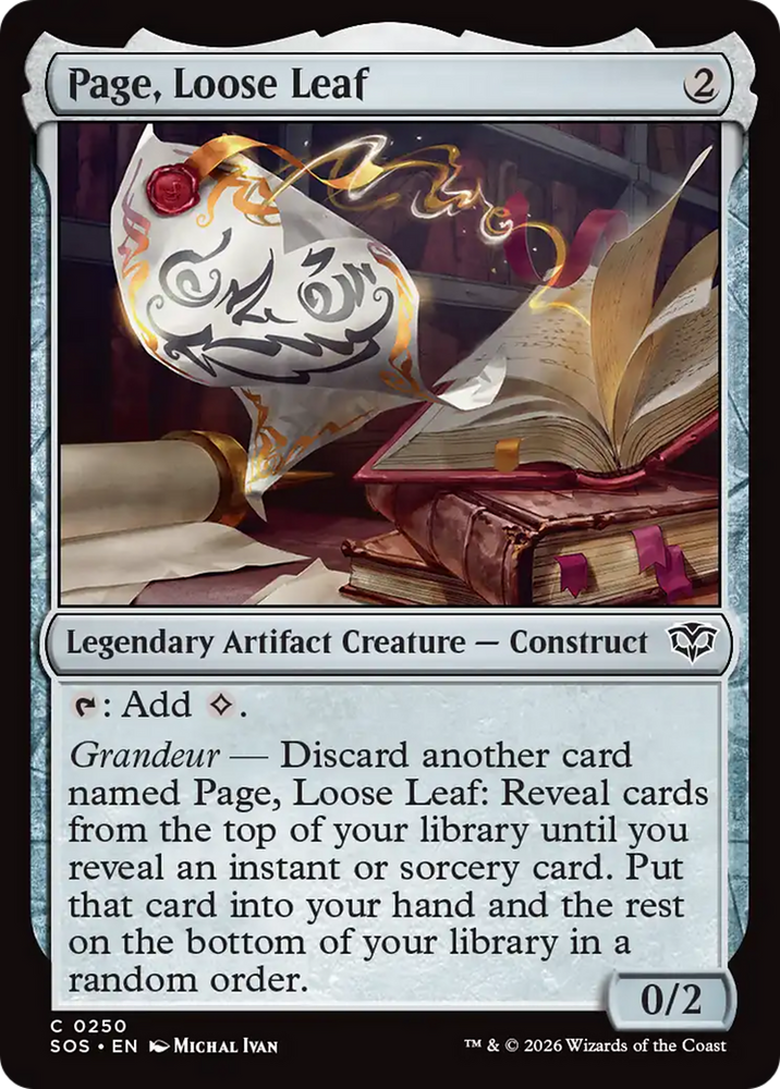 Page, Loose Leaf [Secrets of Strixhaven] Magic: The Gathering