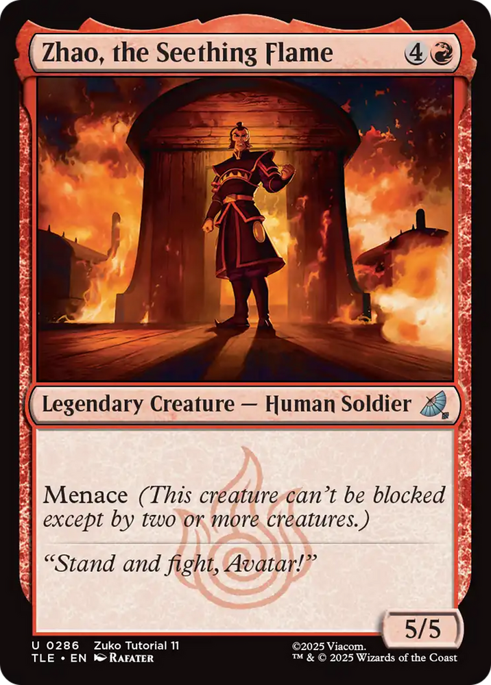 Zhao, the Seething Flame (0286) [Avatar: The Last Airbender: Eternal-Legal] Magic: The Gathering