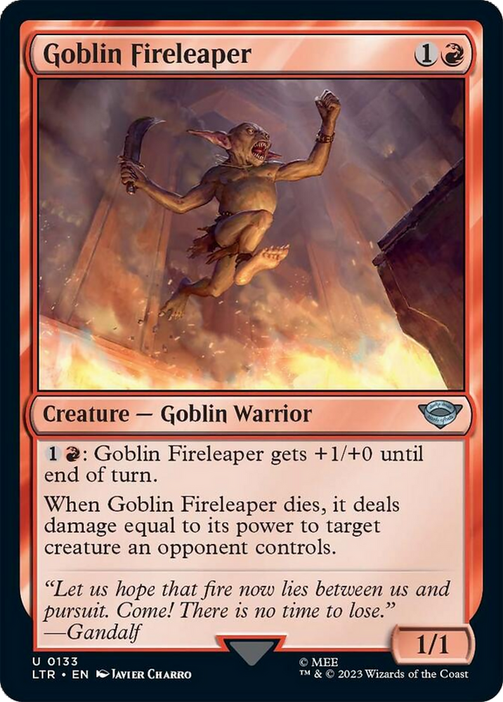 Goblin Fireleaper [The Lord of the Rings: Tales of Middle-Earth] Magic: The Gathering