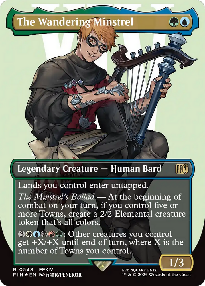 The Wandering Minstrel (Borderless) (Surge Foil) [FINAL FANTASY] Magic: The Gathering