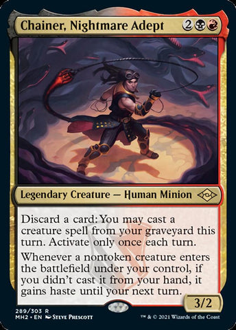 Chainer, Nightmare Adept (Foil Etched) [Modern Horizons 2] Magic: The Gathering