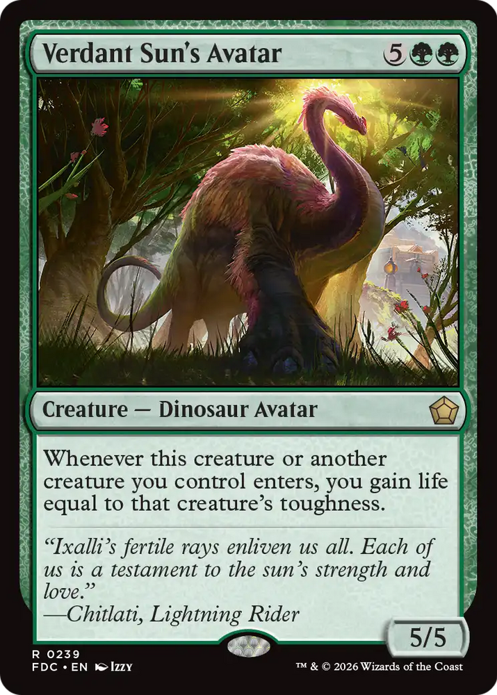 Verdant Sun's Avatar [Foundations Commander] Magic: The Gathering