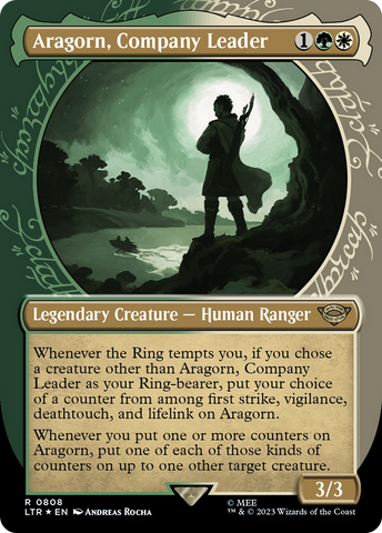 Aragorn, Company Leader (Showcase) (Surge Foil) [The Lord of the Rings: Tales of Middle-Earth] Magic: The Gathering