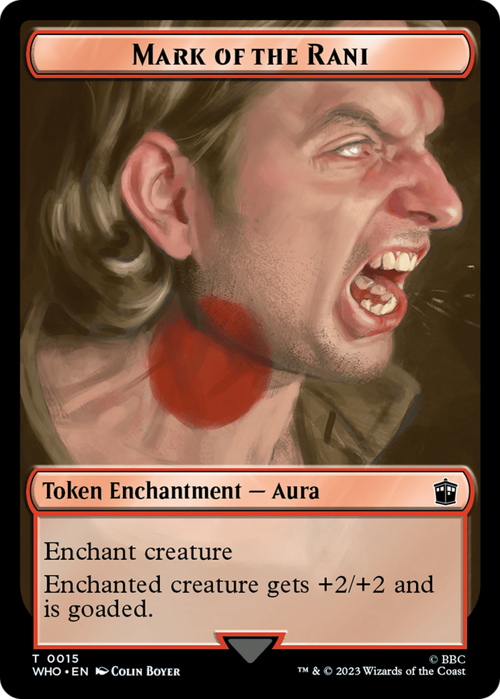 Soldier // Mark of the Rani Double-Sided Token [Doctor Who Tokens] Magic: The Gathering