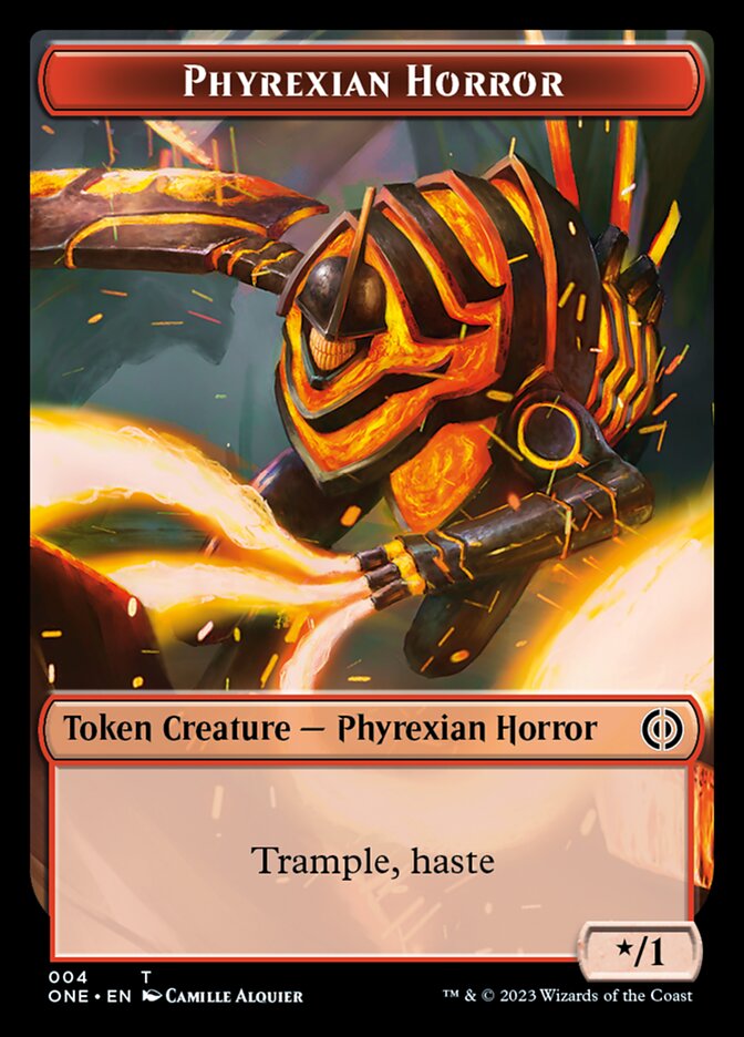 Phyrexian Horror Token (004) [Phyrexia: All Will Be One Tokens] Magic: The Gathering
