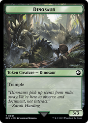 Treasure (0018) // Dinosaur (0001) Double-Sided Token [The Lost Caverns of Ixalan Tokens] Magic: The Gathering