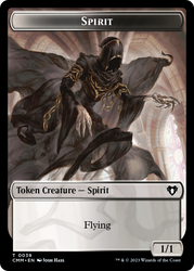 Spirit (0039) // Zombie (0013) Double-Sided Token [Commander Masters Tokens] Magic: The Gathering