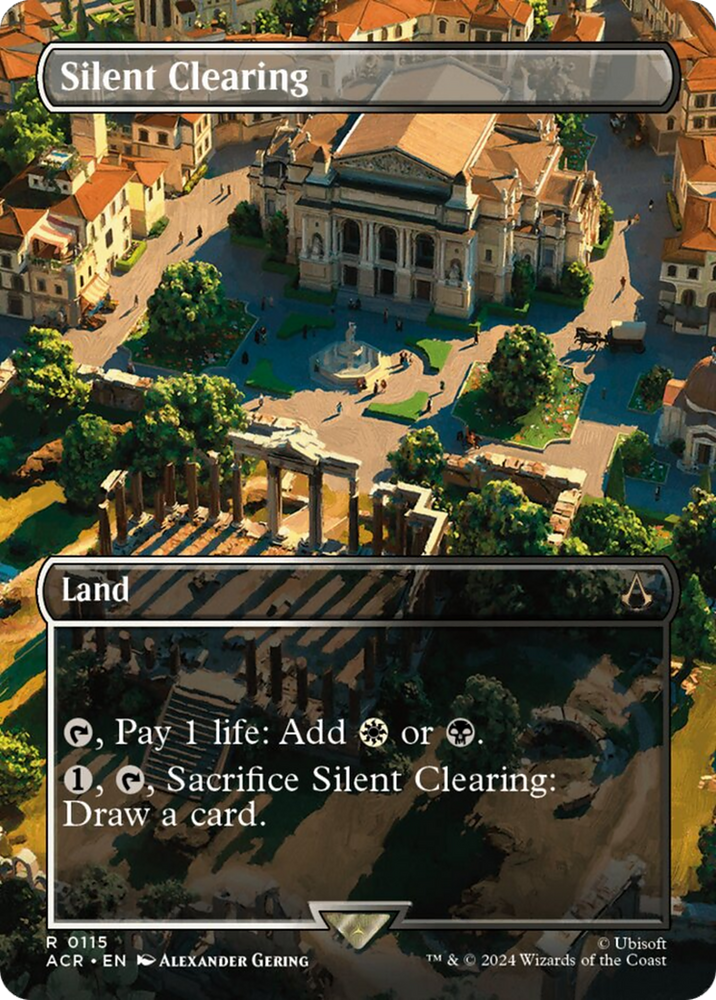 Silent Clearing (Borderless) [Assassin's Creed] Magic: The Gathering