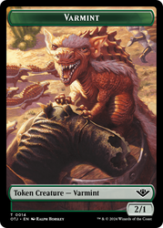 Mercenary // Varmint Double-Sided Token [Outlaws of Thunder Junction Tokens] Magic: The Gathering