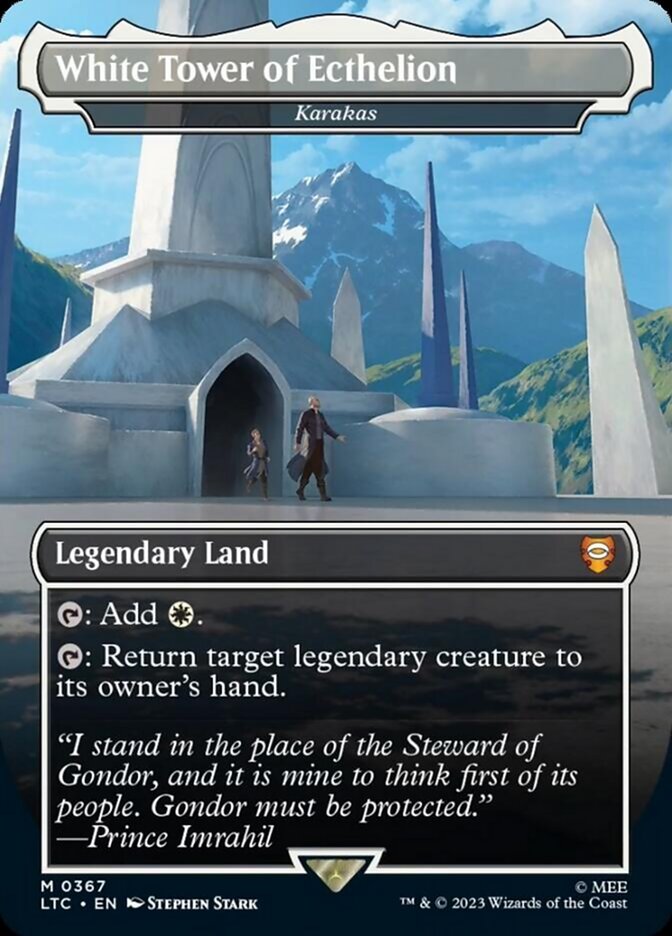 White Tower of Ecthelion - Karakas (Borderless) [The Lord of the Rings: Tales of Middle-Earth Commander] Magic: The Gathering