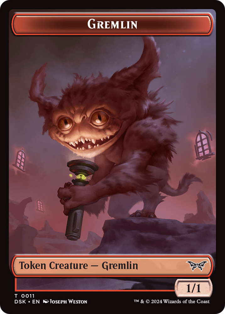 Glimmer // Gremlin Double-Sided Token [Duskmourn: House of Horror Tokens] Magic: The Gathering