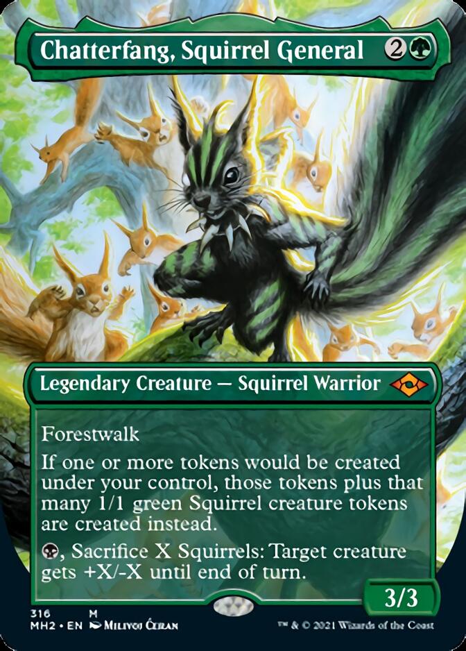 Chatterfang, Squirrel General (Borderless Alternate Art) [Modern Horizons 2] Magic: The Gathering
