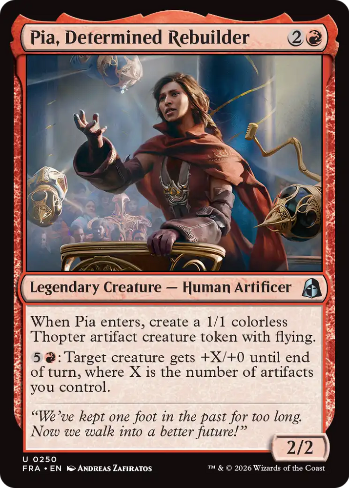 Pia, Determined Rebuilder [Reality Fracture] Magic: The Gathering