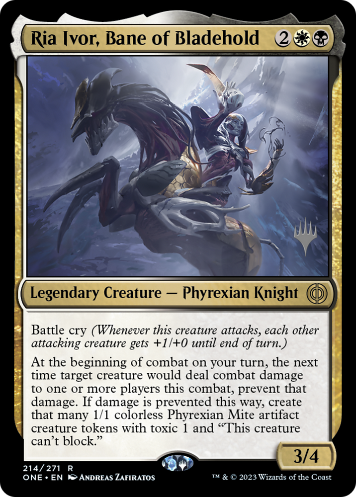 Ria Ivor, Bane of Bladehold (Promo Pack) [Phyrexia: All Will Be One Promos] Magic: The Gathering