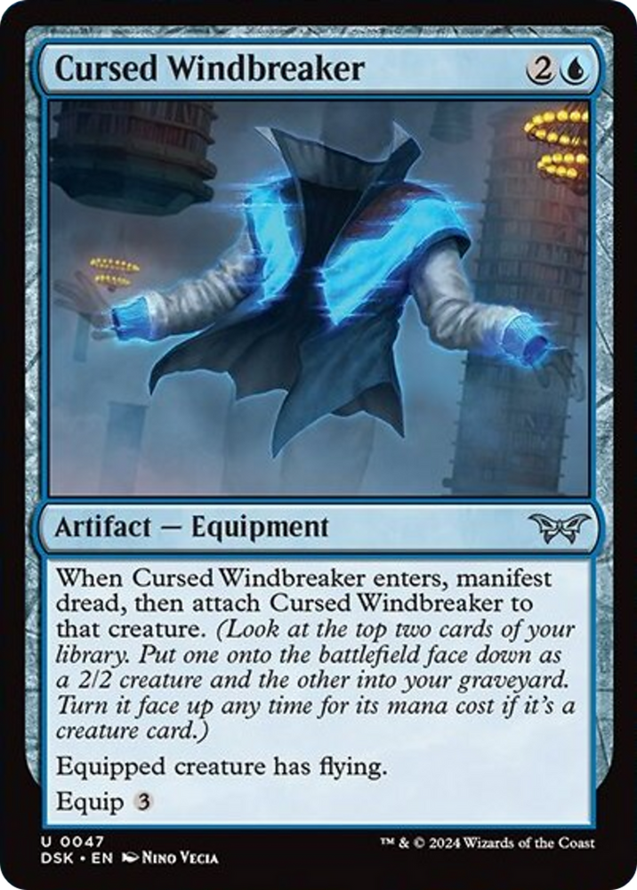 Cursed Windbreaker [Duskmourn: House of Horror] Magic: The Gathering