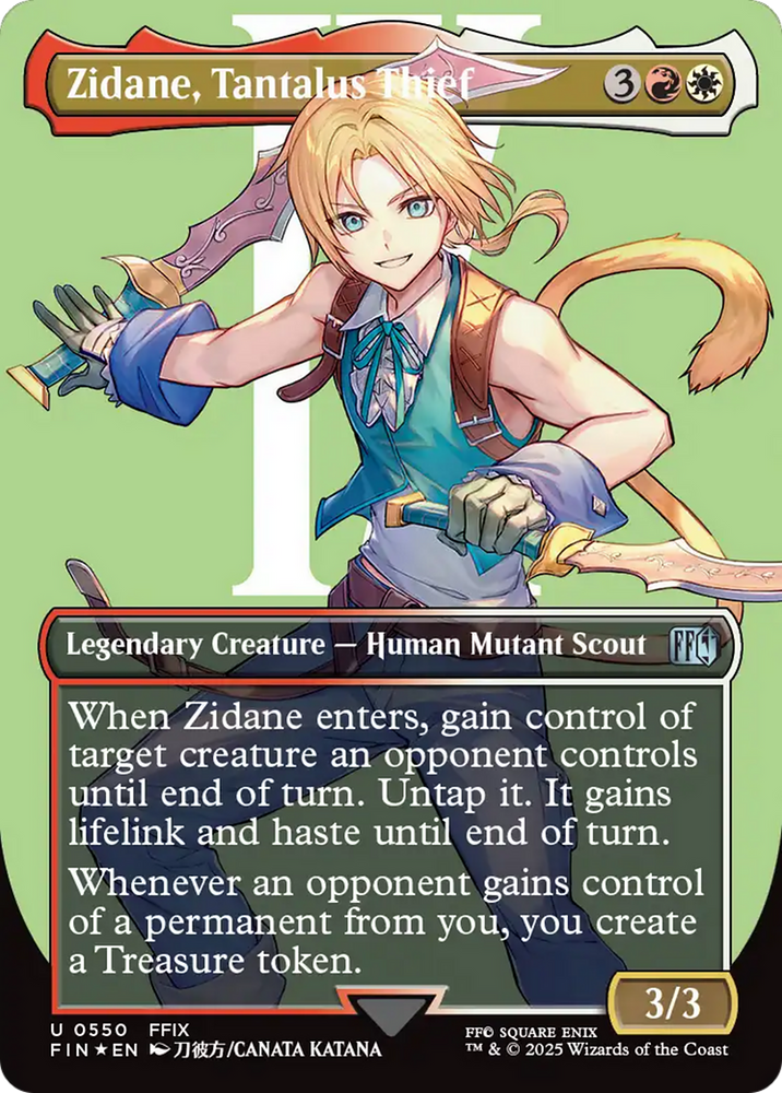 Zidane, Tantalus Thief (Borderless) (Surge Foil) [FINAL FANTASY] Magic: The Gathering