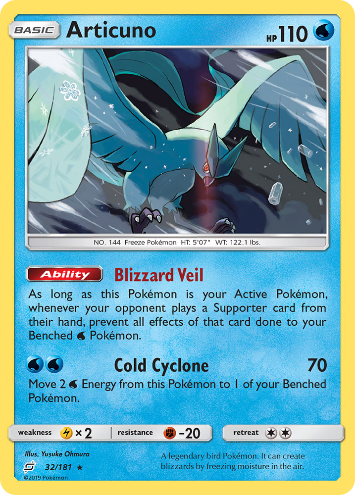 Articuno (32/181) [Sun & Moon: Team Up] Pokémon
