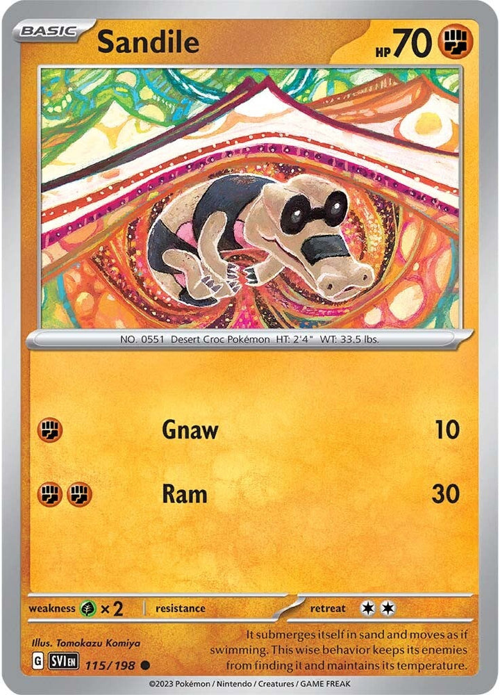 Sandile (115/198) [Scarlet & Violet: Base Set] Pokémon