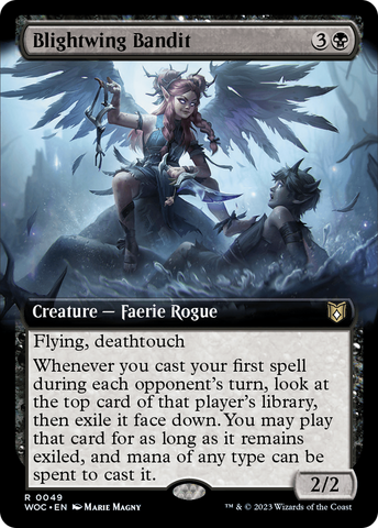 Blightwing Bandit (Extended Art) [Wilds of Eldraine Commander] Magic: The Gathering