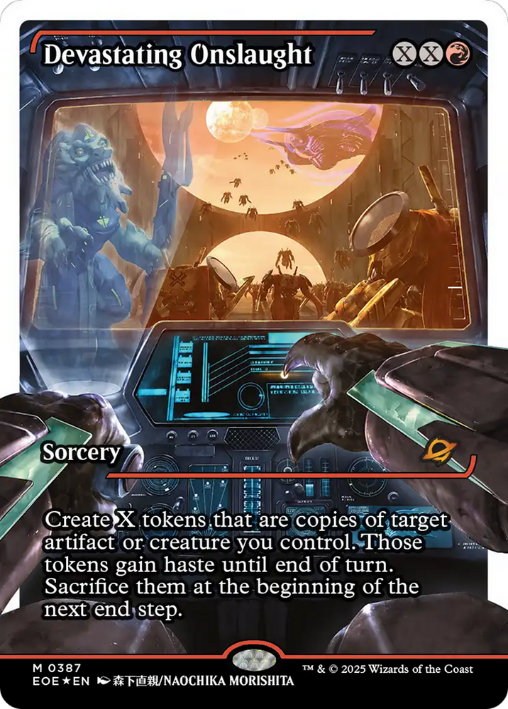 Devastating Onslaught (0387) (Showcase) (Fracture Foil) [Edge of Eternities] Magic: The Gathering