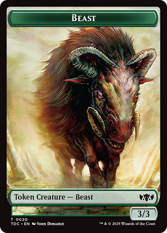 Beast // Treasure Double-Sided Token [Tarkir: Dragonstorm Commander Tokens] Magic: The Gathering