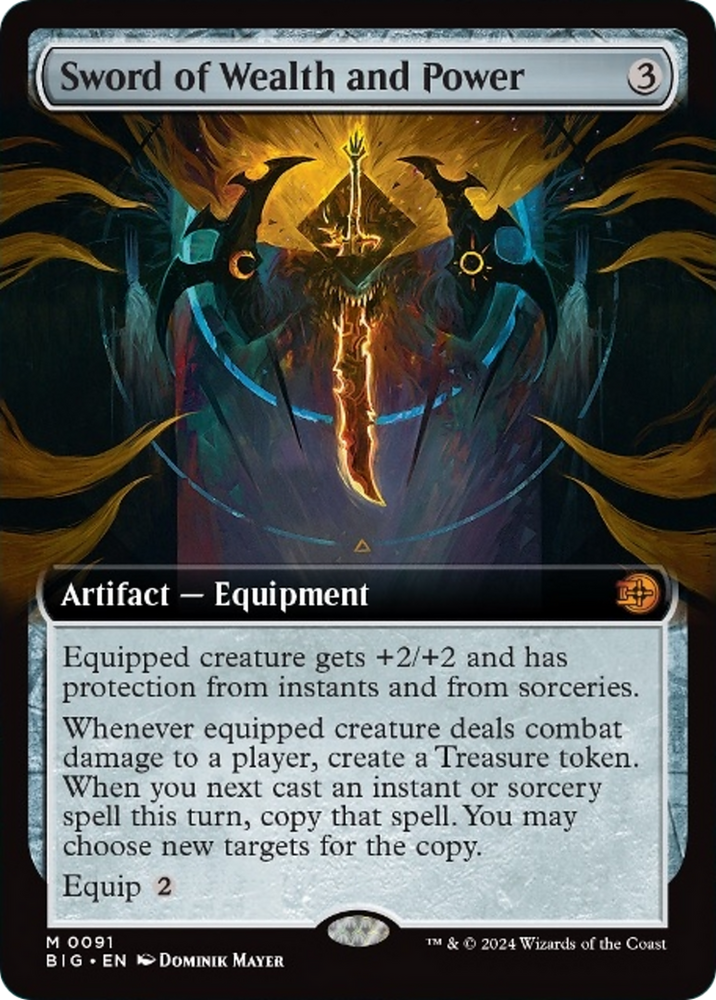 Sword of Wealth and Power (Extended Art) [Outlaws of Thunder Junction: The Big Score] Magic: The Gathering