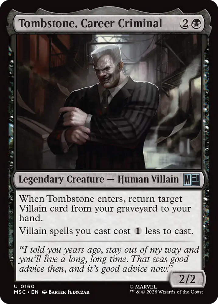 Tombstone, Career Criminal (0160) [Marvel Super Heroes Commander] Magic: The Gathering