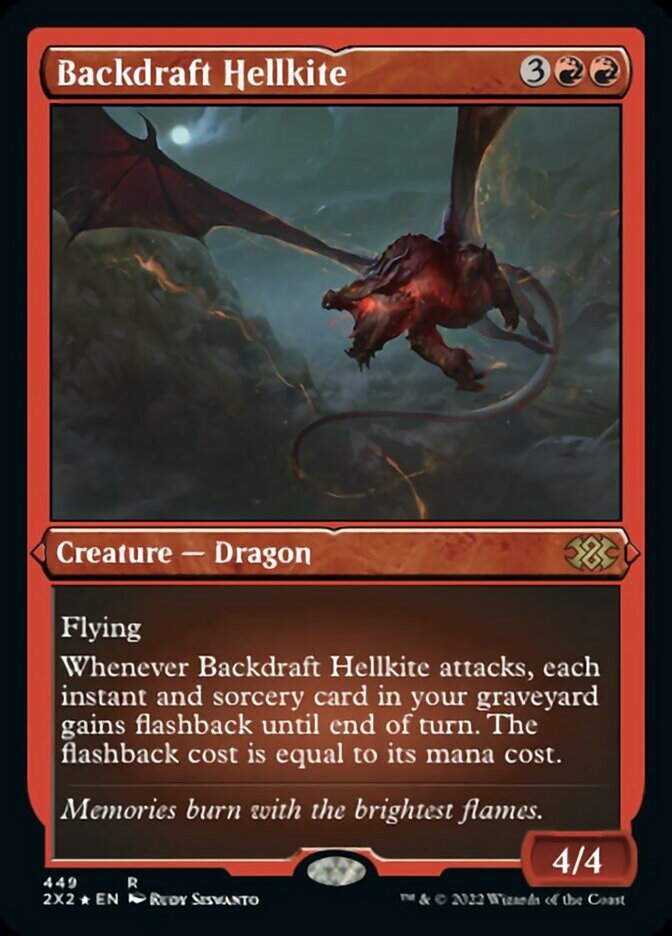 Backdraft Hellkite (Foil Etched) [Double Masters 2022] Magic: The Gathering