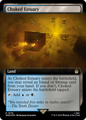 Choked Estuary (Extended Art) (Surge Foil) [Doctor Who] Magic: The Gathering