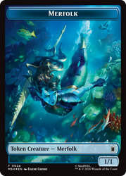 Wall (019) // Merfolk (024) Double-Sided Token (Surge Foil) [Marvel Super Heroes Commander Tokens] Magic: The Gathering