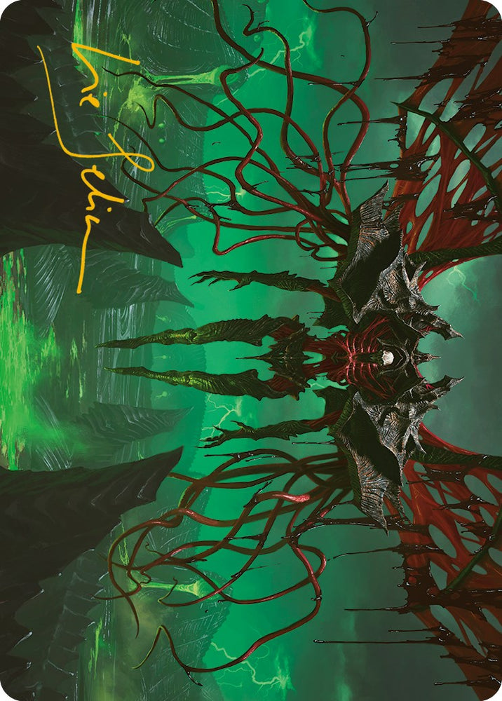 Archfiend of the Dross Art Card (Gold-Stamped Signature) [Phyrexia: All Will Be One Art Series] Magic: The Gathering